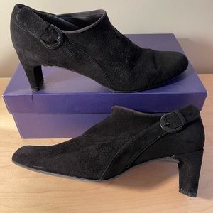 Stuart Weitzman Black Suede Ankle Booties Size 8